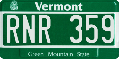 VT license plate RNR359
