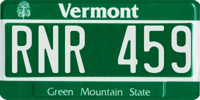 VT license plate RNR459