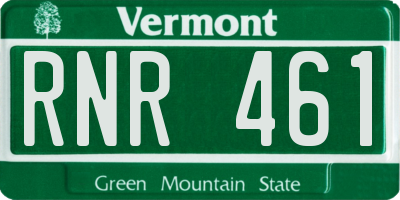 VT license plate RNR461
