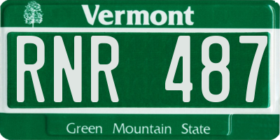 VT license plate RNR487