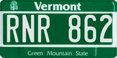 VT license plate RNR862