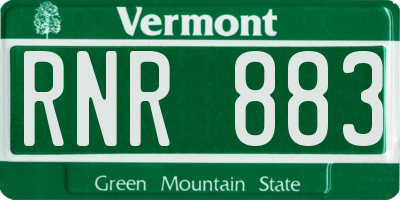 VT license plate RNR883