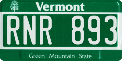 VT license plate RNR893
