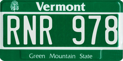 VT license plate RNR978