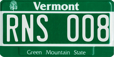 VT license plate RNS008