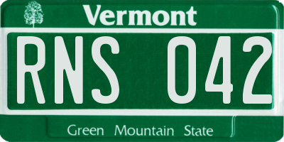 VT license plate RNS042