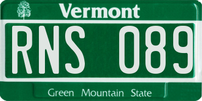 VT license plate RNS089