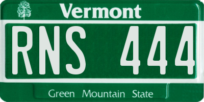 VT license plate RNS444