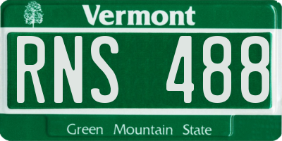 VT license plate RNS488
