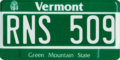 VT license plate RNS509
