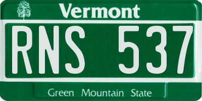 VT license plate RNS537