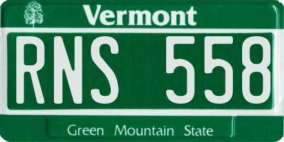 VT license plate RNS558