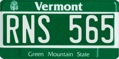 VT license plate RNS565