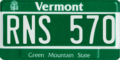 VT license plate RNS570