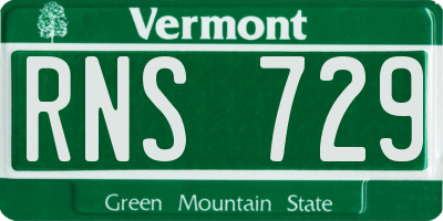 VT license plate RNS729