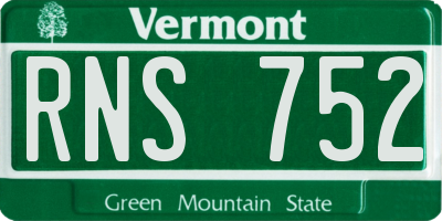 VT license plate RNS752
