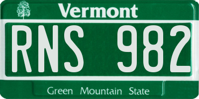 VT license plate RNS982
