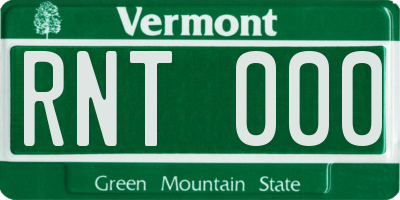 VT license plate RNT000
