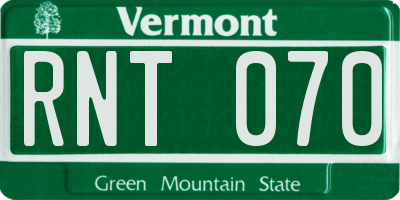 VT license plate RNT070