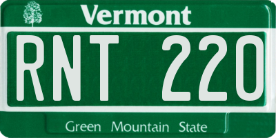 VT license plate RNT220