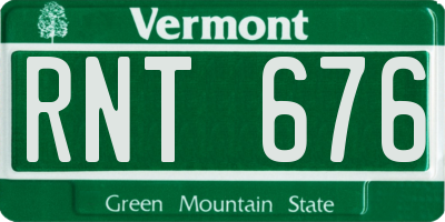 VT license plate RNT676