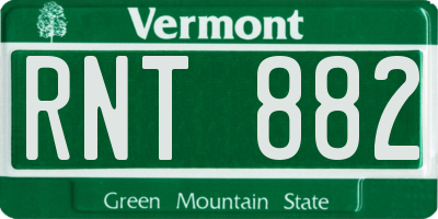 VT license plate RNT882