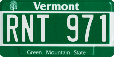 VT license plate RNT971