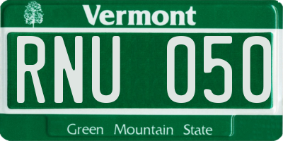 VT license plate RNU050
