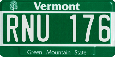 VT license plate RNU176