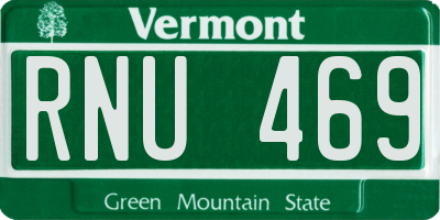 VT license plate RNU469