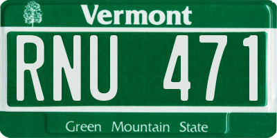 VT license plate RNU471