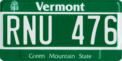 VT license plate RNU476