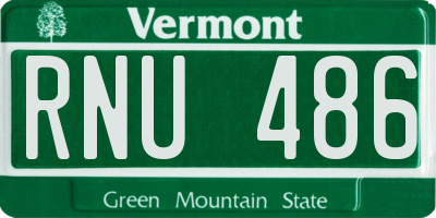 VT license plate RNU486