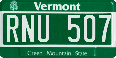 VT license plate RNU507