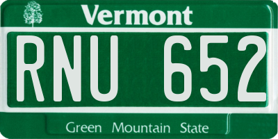 VT license plate RNU652