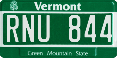 VT license plate RNU844