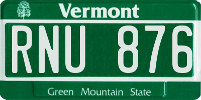 VT license plate RNU876