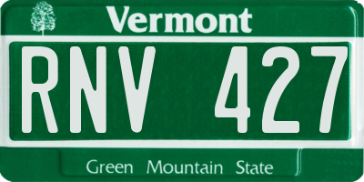 VT license plate RNV427