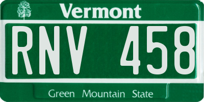 VT license plate RNV458