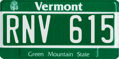 VT license plate RNV615