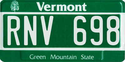 VT license plate RNV698