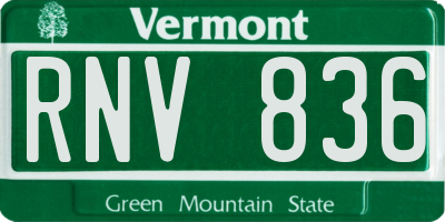 VT license plate RNV836