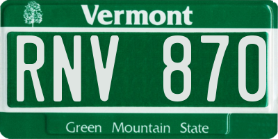 VT license plate RNV870