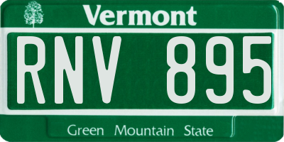 VT license plate RNV895