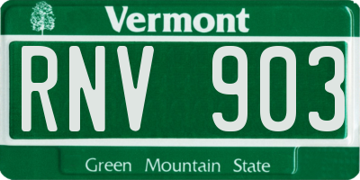 VT license plate RNV903