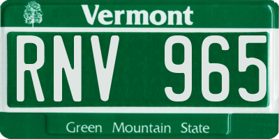 VT license plate RNV965