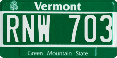 VT license plate RNW703