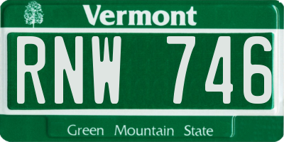 VT license plate RNW746