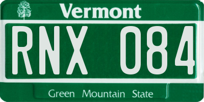 VT license plate RNX084