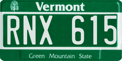 VT license plate RNX615